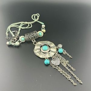 Silver Turquoise Statement Necklace